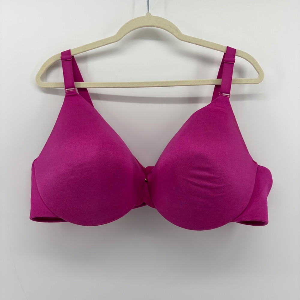 Cacique Magenta Pink Lightly Lined Full Coverage Underwire Bra 44D‎ Plus Size